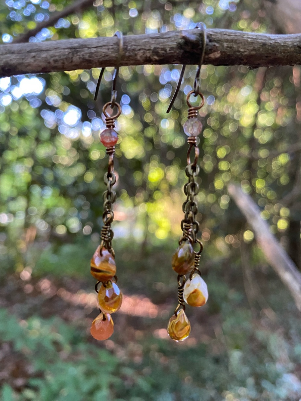 Hand Crafted Golden Strawberry Dangles